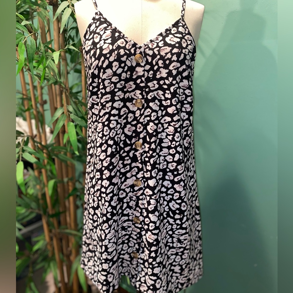 Asymmetrical Black and White Dress